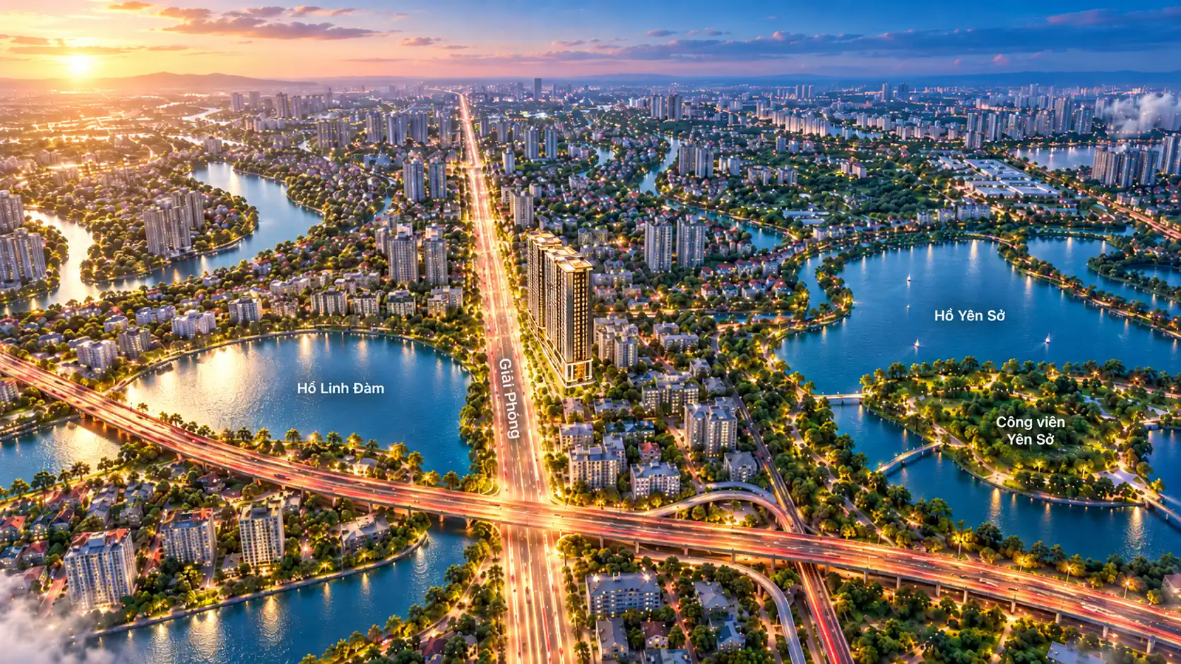 Phối cảnh dự án căn hộ Lakeside Gardens Giải Phóng